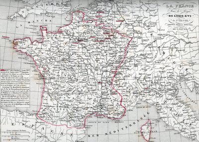 Mapa Francie za vlády krále Ludvíka XVI. v letech 1774-1793 (Mapa Francie za vlády krále Ludvíka XVI.) Deska z Houzova "Atlas Universel" od Unbekannter Künstler