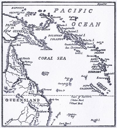 Mapa Melanésie od Unbekannt