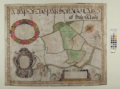 Karte des Pfarrlandes von Saltwood von 