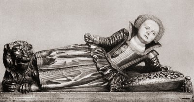 Marie z Anglie, Skotska a Irska, z její hrobky ve Westminsterském opatství, z knihy Dívka v průběhu věků, publikovaná v roce 1933 (litho) od Unbekannt