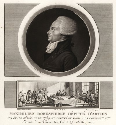 Maximilien Robespierre, zástupce Artois, popraven 1794 od Unbekannt