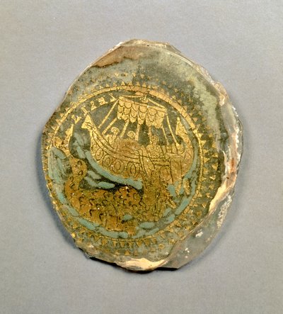 Medailon zobrazující Jonáše a velrybu, Řím, 4. století (kámen a zlato) od Unbekannt