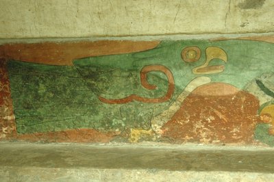 Mexiko, Mexico City, Teotihuacan (1. století našeho letopočtu), Chrám jaguárů, freska papouška od Unbekannt