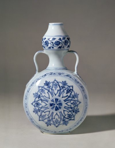 Ming modrobílá poutnická láhev, značka Hsuan Te (1426-35) od Unbekannt
