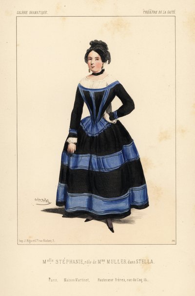 Slečna Stephanie jako Madame Muller v představení Stella od Anicet Bourgeois, Theatre de la Gaite od Unbekannter Künstler