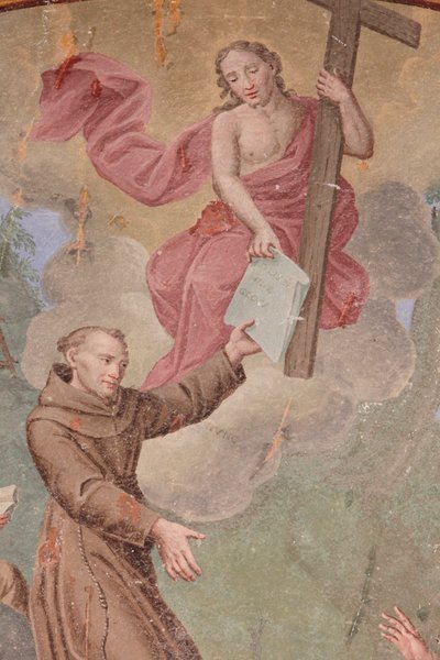 Klášter Saorge freska z 18. století zobrazující život svatého Františka z Assisi, Saorge, Francie od Unbekannt