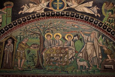 Mozaika ze Starého zákona "Obět Izáka". Bazilika San Vitale. 6. století, Ravenna, Itálie. UNESCO od Unbekannt