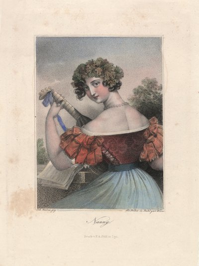 Nanny, Leipzig, c.1840 (rytina) od Unbekannter Künstler
