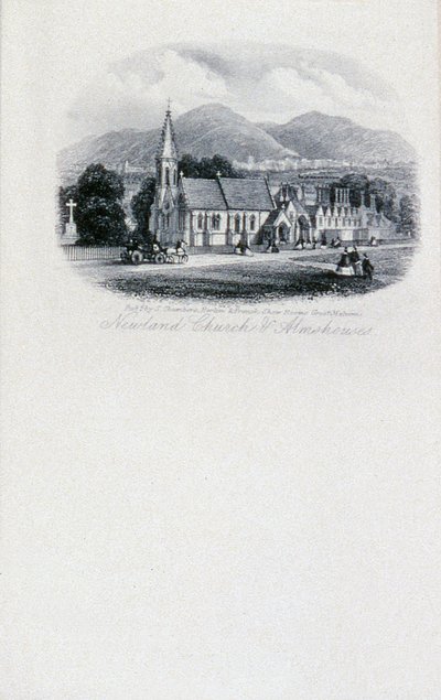 Newland Church and Almshouses, Worcestershire (rytina) od Unbekannt