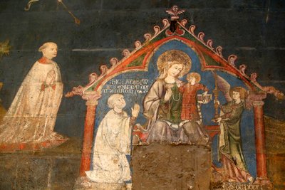 Katedrála Notre Dame de Clermont, Clermont-Ferrand, Francie, kaple svatého Jiří (konec 13. století), detail fresky   (fotografie) od Unbekannt