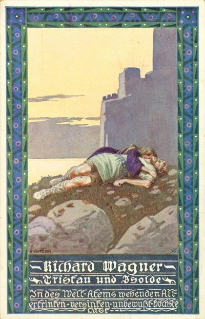 Opera Tristan a Isolda od Wagnera (plakát) od Unbekannter Künstler
