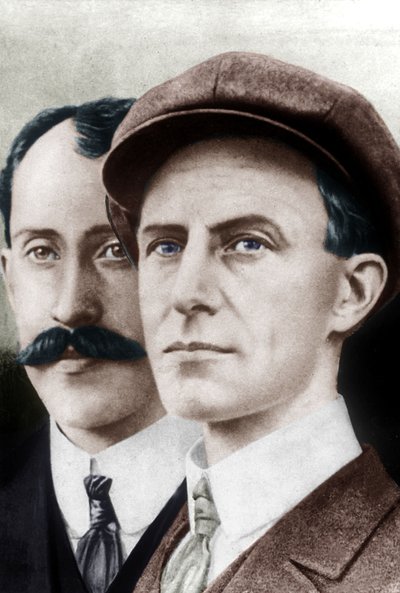 Orville Wright ja hänen veljensä Wilbur (tulostus) od Unbekannter Künstler