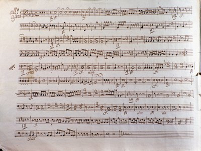 Strana hudební partitury Sinfonia concertante od Pleyela od Unbekannter Künstler