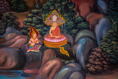 Obrazy vesnických scén s Buddhou v Thajsku, Wat bang riang, Thub Pat/ Obrazy, Wat bang riang, Thub Pat, Phang Nga, Thajsko, Asie (foto) od Unbekannter Künstler