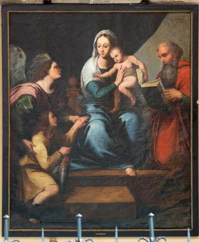 Farní kostel (kostel Panny Marie Pamele). Interiér. malování. Anonymní. Madonna (Madona s rybou, Tobiáš). Kopie Rafaela (?). od Unbekannter Künstler