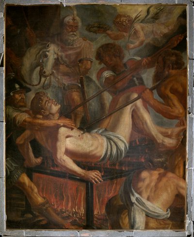 Farní kostel (Saint Laurentius Parish Church). malování. od Unbekannter Künstler