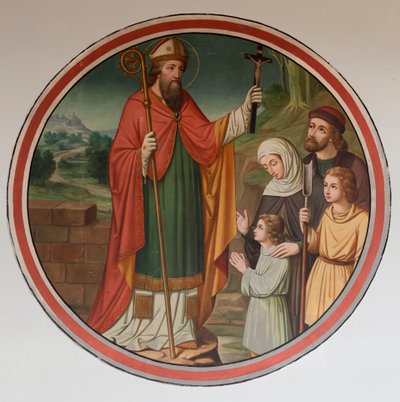 Farní kostel (Sint-Denijs-Boekel, farní kostel St-Denijs). jižní ulička. Nástěnná malba. od Unbekannter Künstler