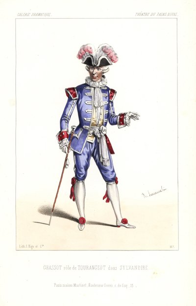 Paul Grassot jako Tourangeot v Sylvandirovi od Leuven/Vanderburch, Theatre du Palais-Royal od Unbekannter Künstler