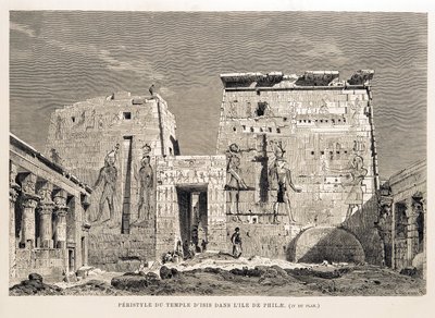 Peristyle chrámu Isis na ostrově Philae, Egypt Ilustrace z Atlasu Egypta od Unbekannt