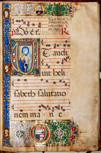 Piccolomini Library: Choir Book, cod. 14.P., násl. 46r se „St. Alžběty od Giovanniho di Giuliana Boccardiho, známého jako Boccardino starší. od Unbekannter Künstler