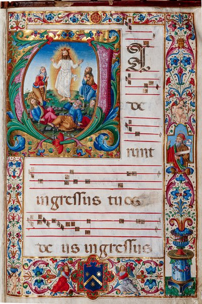 Knihovna Piccolomini: sborová kniha, treska. 29,13, násl. 30r s „Transfiguration“, od florentského iluminátora. od Unbekannter Künstler