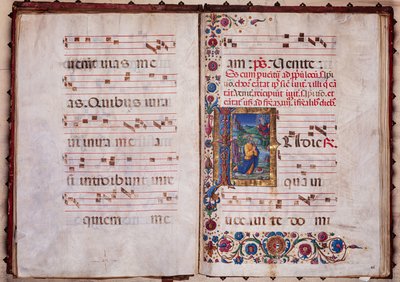Piccolomini Library: Choir Book, cod. 7.G, násl. 40v-41r s „Jeremiášovou vizí“ od Guidoccia Cozzarelliho. od Unbekannter Künstler