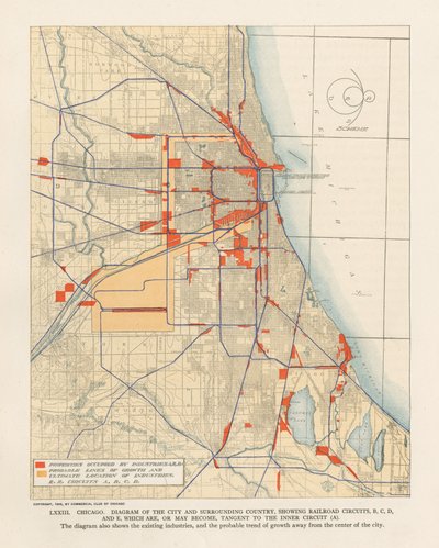 Deska LXXIII z Plan of Chicago od Unbekannt