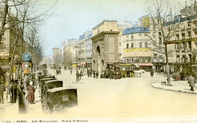 Porte Saint-Martin , Paříž, kolem roku 1900. od Unbekannter Künstler