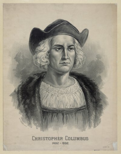 Portrét Kryštofa Kolumba (1451 - 1506), kolem roku 1892 (litografie) od Unbekannt