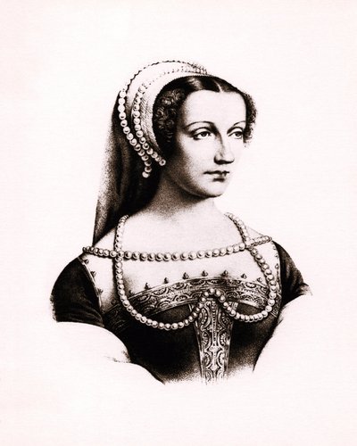 Portrét francouzské královny Claude de France (1490-1524), rytina, sd. od Unbekannter Künstler
