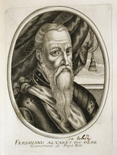 Portrét vévody z ALby (1507-1582) (rytina) od Unbekannter Künstler