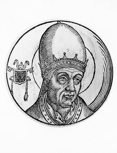 Portrét Jana III. (zemřel 574), 61. papež katolické církve z roku 561, rytina od William M. Timlin