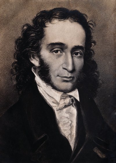 Portrét Niccolo Paganini (rytina) od Unbekannter Künstler