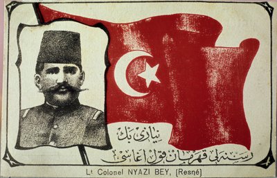 Portrét Niyazi Bey (rytina) od Unbekannter Künstler