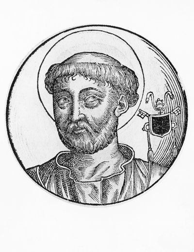 Portrét svatého Lucie I. (zemřel 254), 22. papež katolické církve z roku 253, rytina od William M. Timlin