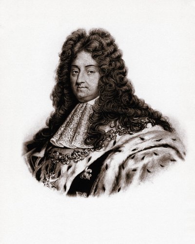 Portrét francouzského krále Ludvíka XIV (1638-1715) Rytina z 19. století od Unbekannter Künstler