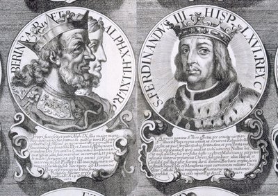 Portréty Berengaria Kastilské a Ferdinanda III Kastilského (litho) od Unbekannt
