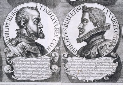 Portréty Filipa II. a Filipa III. Španělského (litho) od Unbekannt