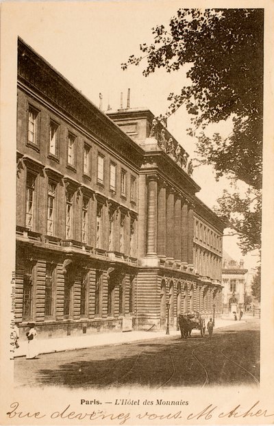Pohlednice/Hotel des Monnins/Paříž/Seina/Ile de France/Francie od William M. Timlin