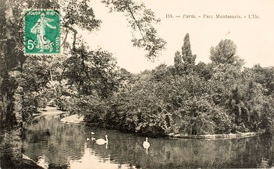 Pohlednice/Parc Montsouris/Paříž/Seina/Ile de France/Francie od William M. Timlin