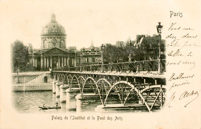 Pohlednice / Institut / Pont des Arts / Paříž / Seina / Ile de France / Francie od William M. Timlin