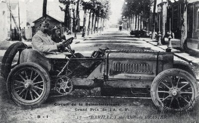 Racing, Grand Prix de France (ACF): Barel řídí vůz Brasier na okruhu Seine Inferior, 2. července od Unbekannt