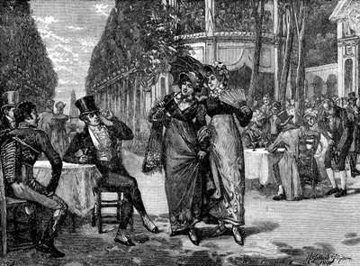 Regentská móda: "The Beaus and the Belles". od Unbekannter Künstler