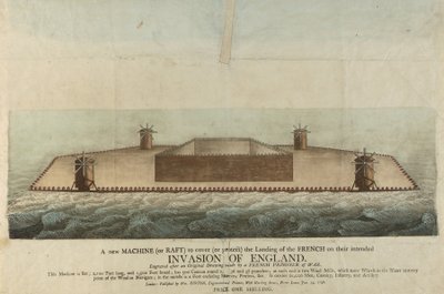Vyobrazení francouzského voru, který měl v roce 1798 napadnout Velkou Británii (rytina) od Unbekannter Künstler