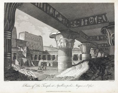 Ruiny chrámu Apollinopolis Magna v Edfu (současný Tell El Balamoun, Egypt) (původně chrám zasvěcený Horovi, stavba mezi 237 a 57 př.nl) od Unbekannt