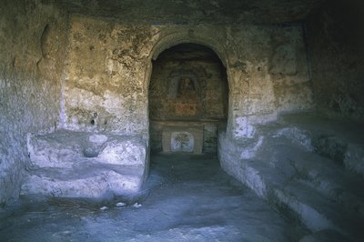 Ruiny kostela, Rocky Church, Matera, Basilicata, Itálie od Benjamin Baud