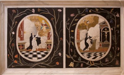 Kostel Saint Corona, oltář, mramorová tarsia, Vicenza, Veneto, Itálie (foto) od Benjamin Baud