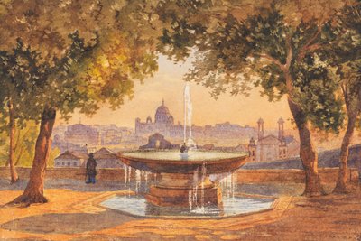 Salomon Corrodi Pohled na Řím od fontány Villa Medici od Unbekannter Künstler