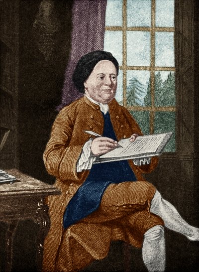 Samuel Richardson, portrét. Anglický autor 19. srpna 1689 - 4. července 1761. Mason Chamberlin od Unbekannt
