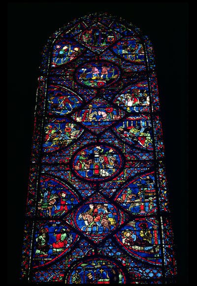 Scény ze života Karla Velikého (747-814) z ambulantní, c.1215-35 (vitráže) (viz také 98071) od Unbekannt